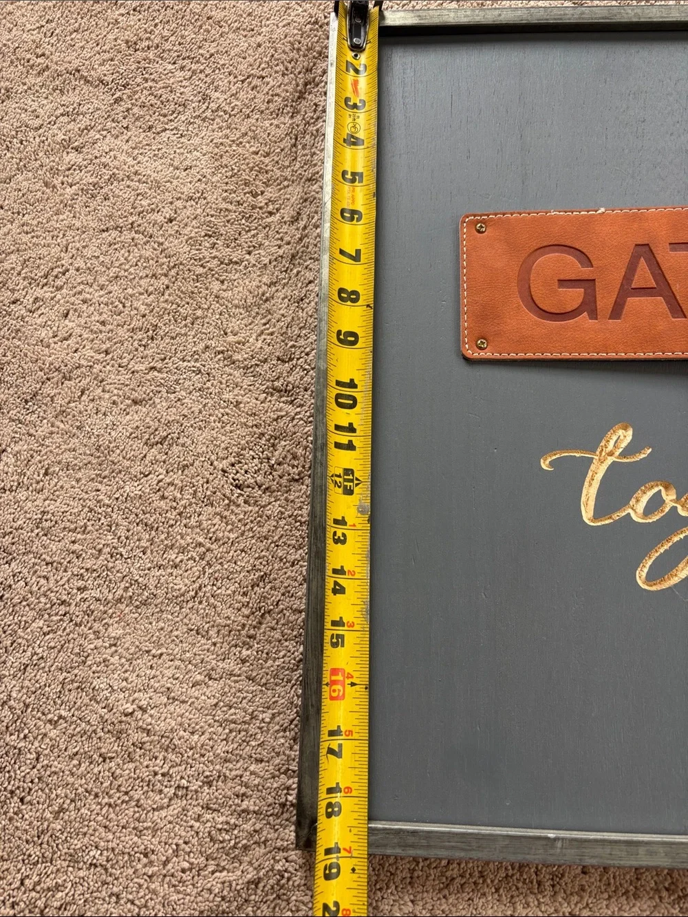 Gather Together Wall Art - Brown Leather Accent 19”x19”